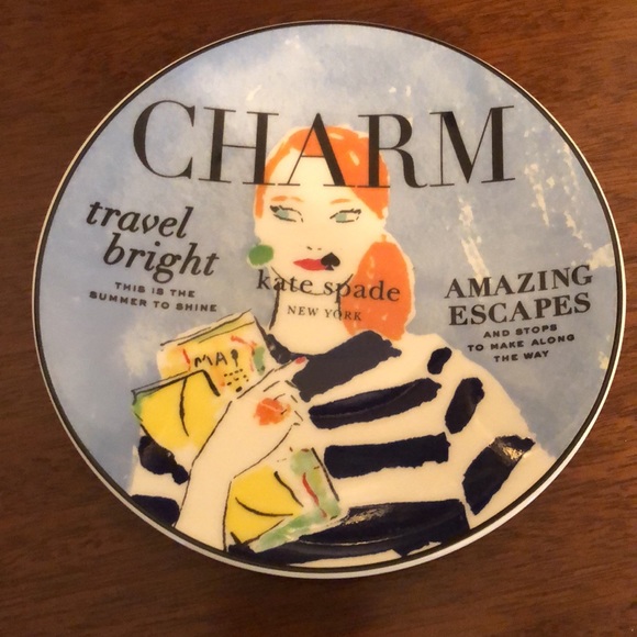 NWT KATE SPADE MAKE HEADLINES CHARM MAGAZINE TIDBIT PLATE by LENOX CHINA - Picture 5 of 11